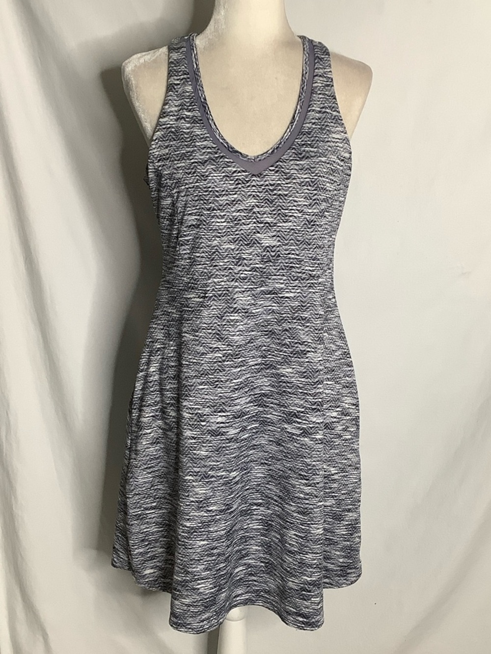 MPG Sleeveless Space-Dye Active Dress Golf Tennis Size L Lavender White Black